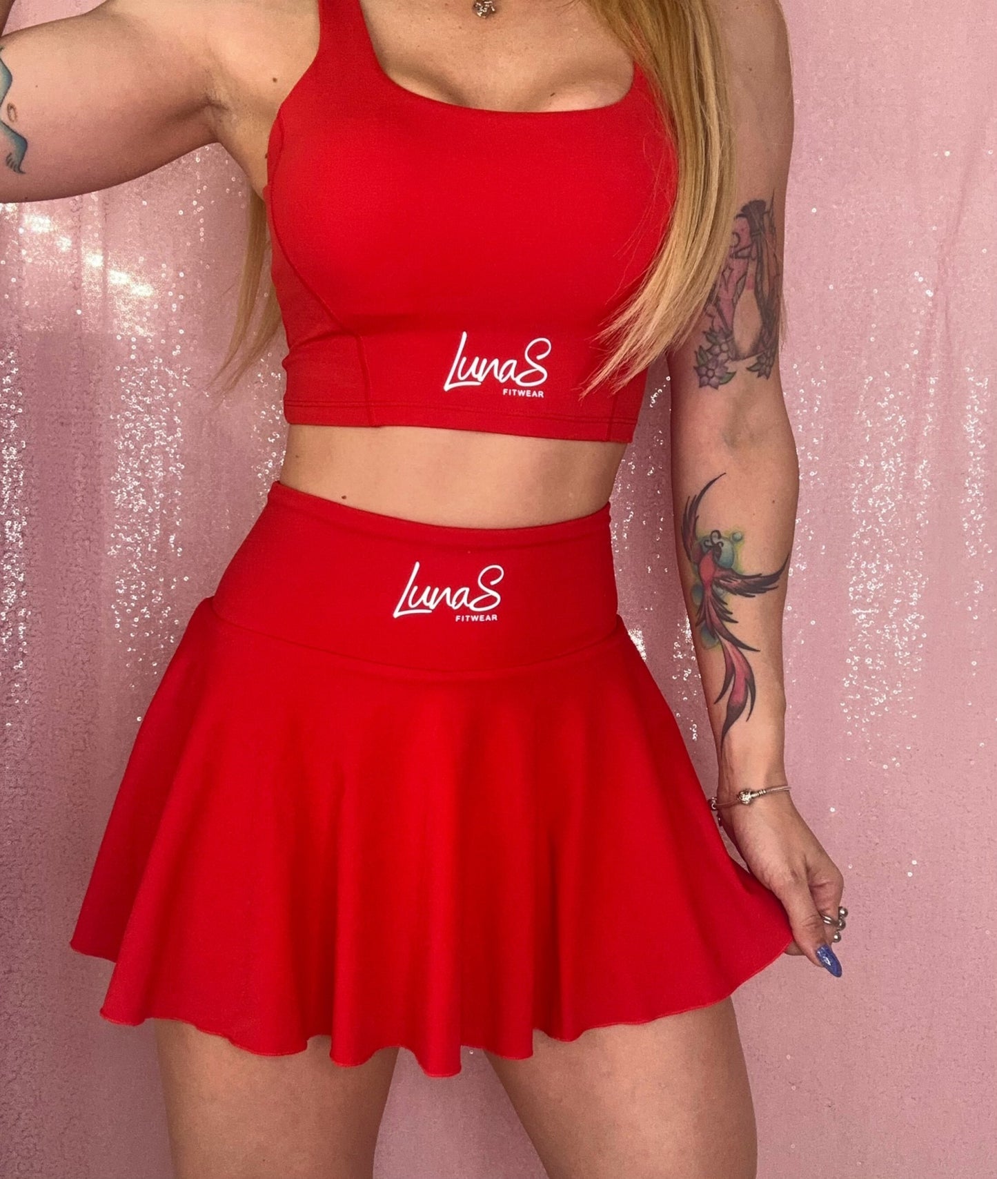 Red Skirt Gym Set