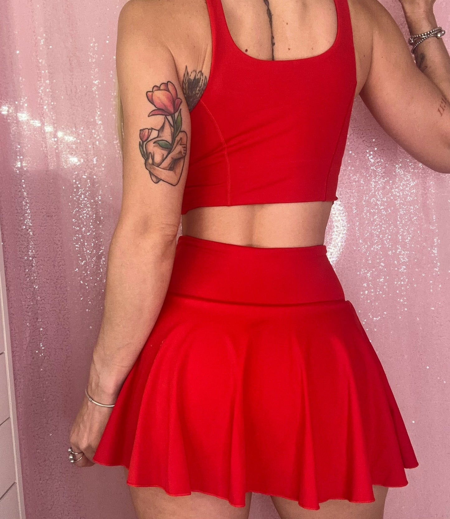 Red Skirt Gym Set