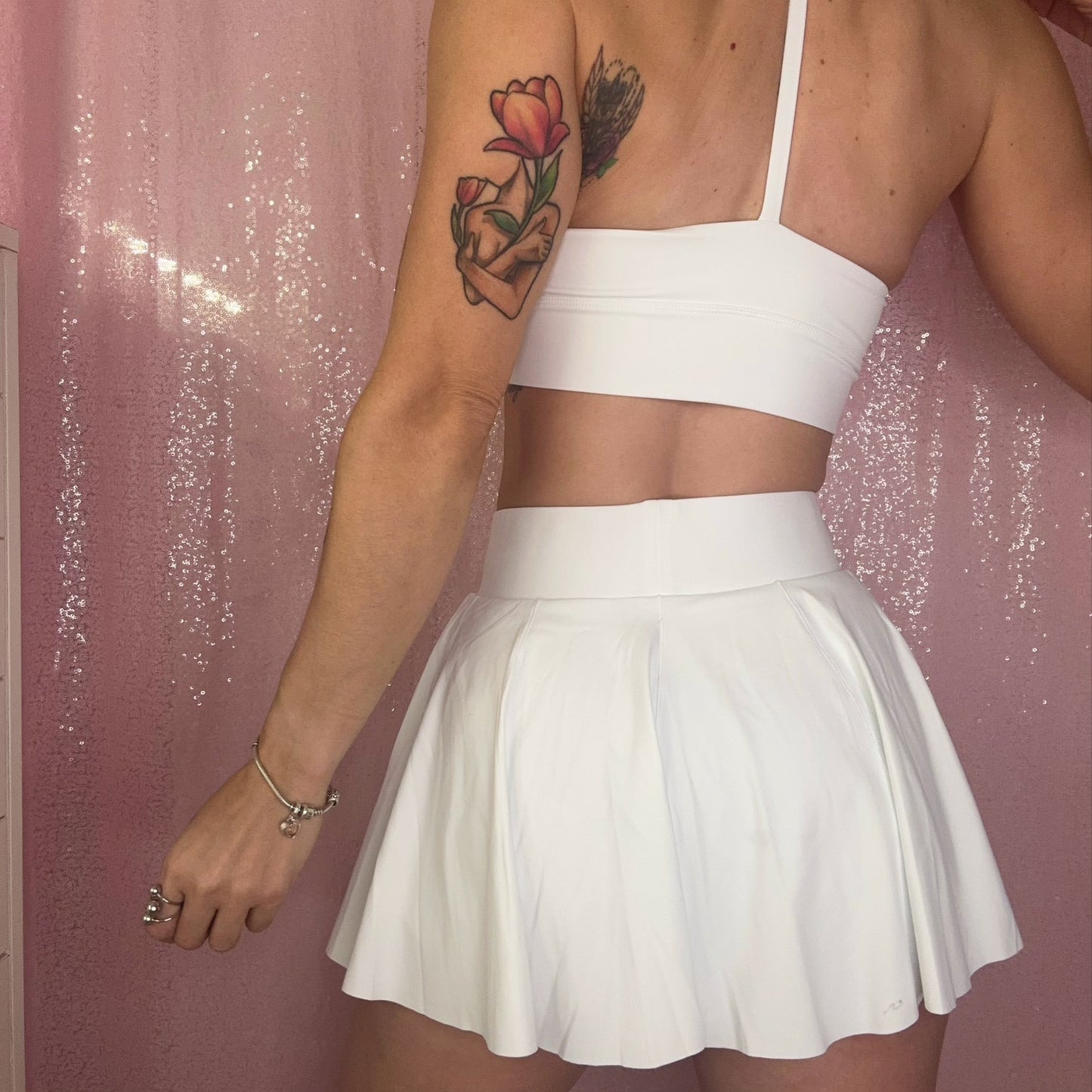 White Skirt Gym Set