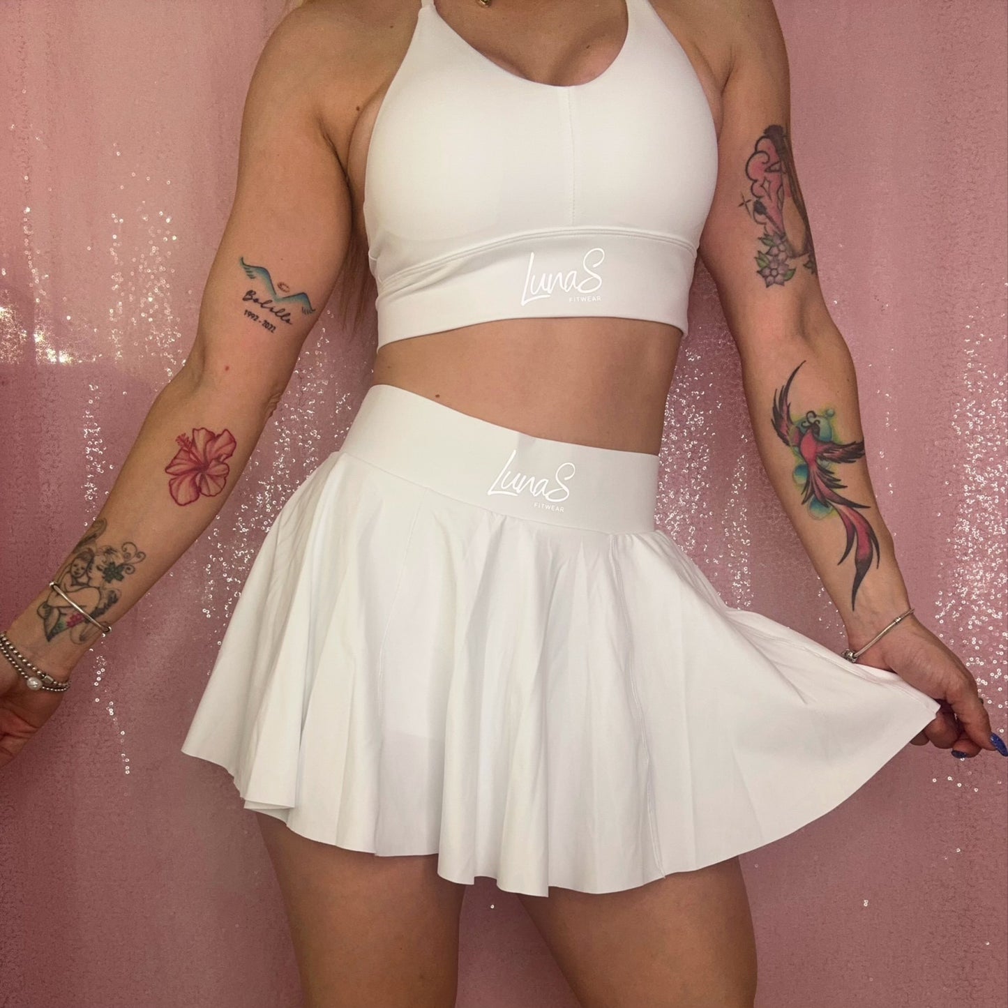 White Skirt Gym Set